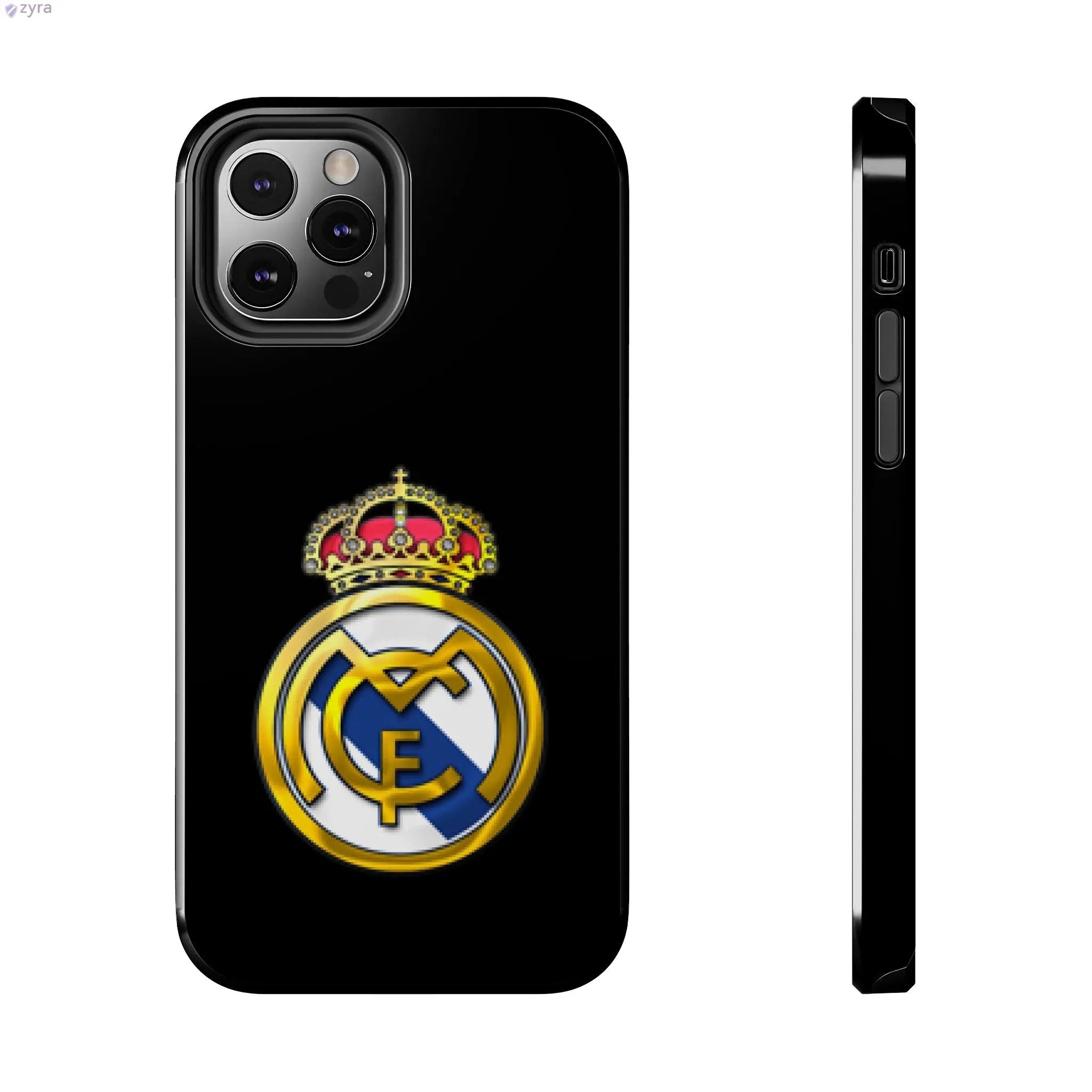 Real Madrid Tough Black Gaming Phone Case - Ultimate Protection & Style Printify