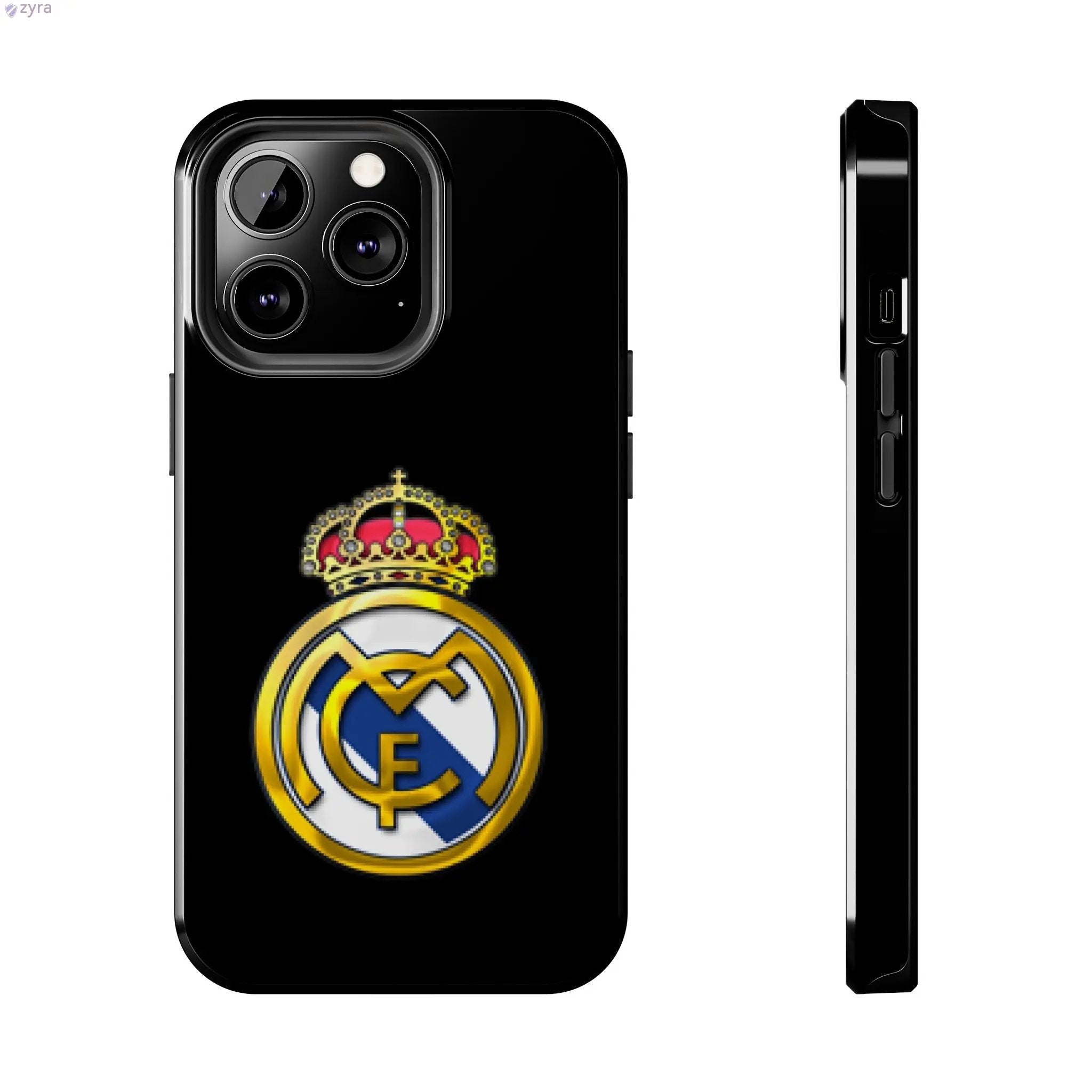 Real Madrid Tough Black Gaming Phone Case - Ultimate Protection & Style Printify