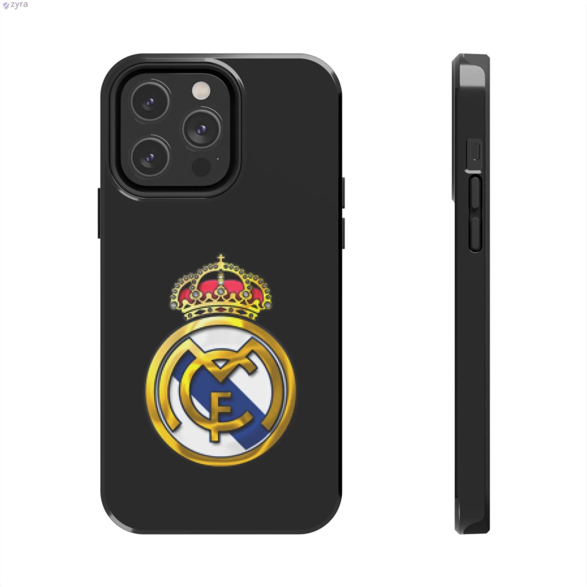 Real Madrid Tough Black Gaming Phone Case - Ultimate Protection & Style Printify