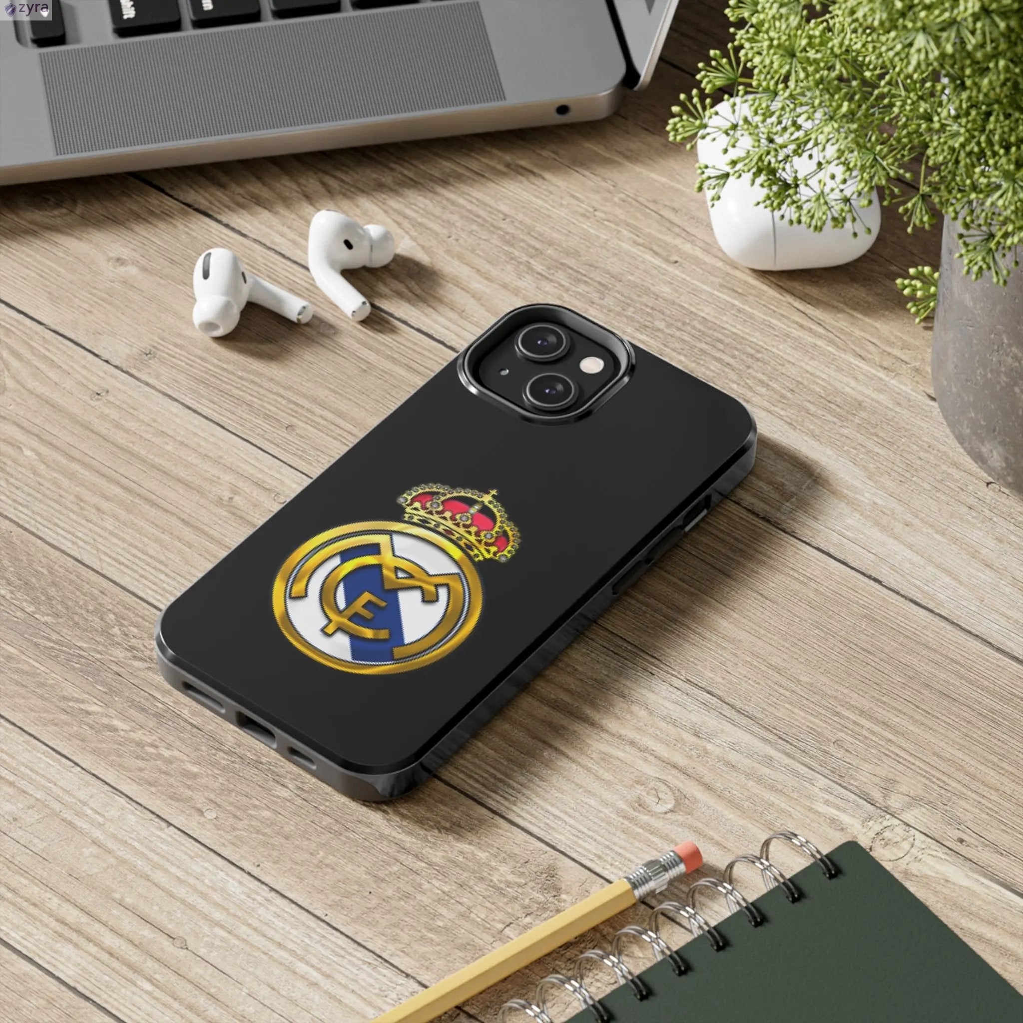 Real Madrid Tough Black Gaming Phone Case - Ultimate Protection & Style Printify
