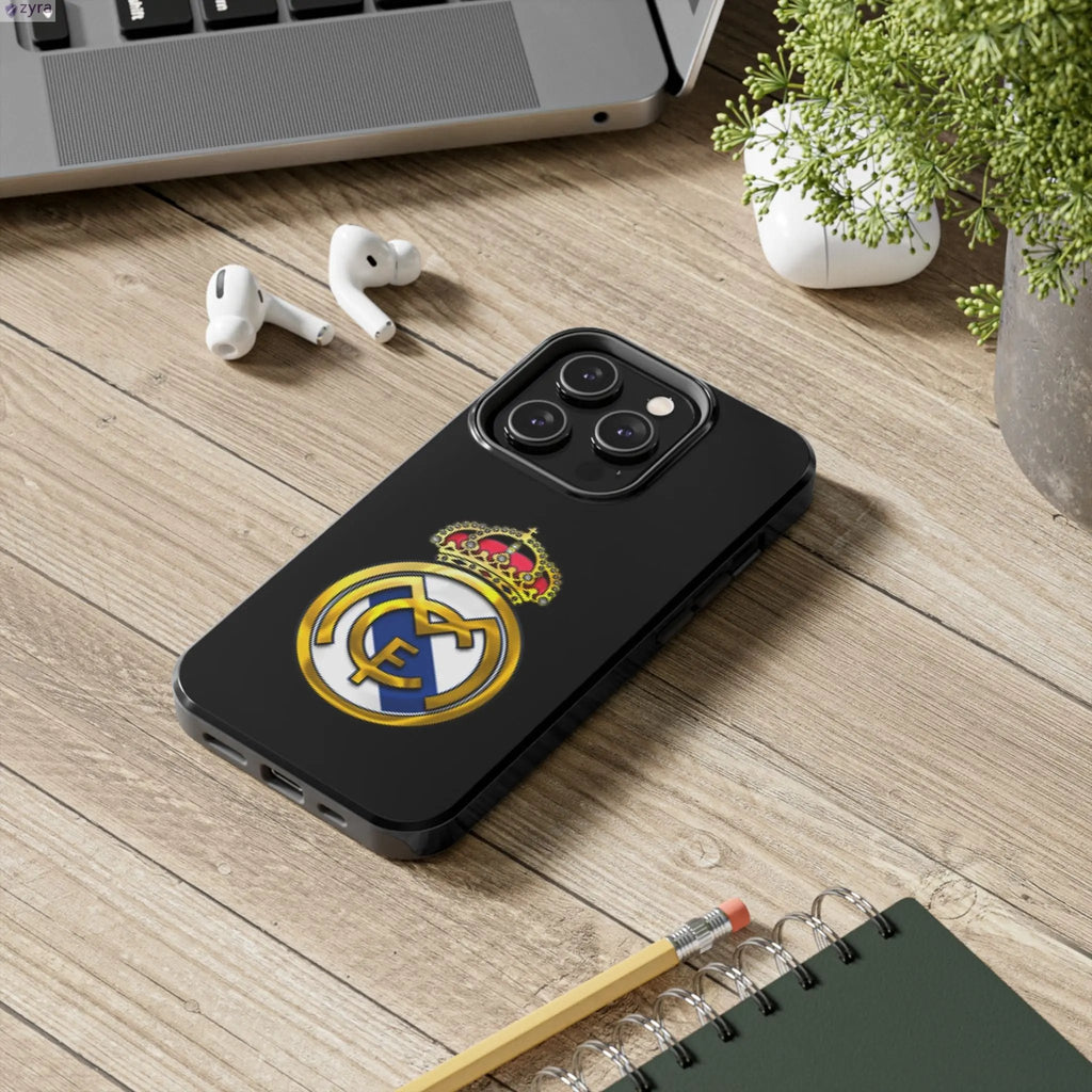 Real Madrid Tough Black Gaming Phone Case - Ultimate Protection & Style Printify